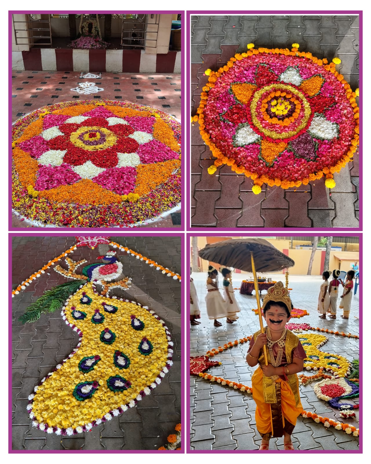Onam Celebrations - Pookalam flower rangoli